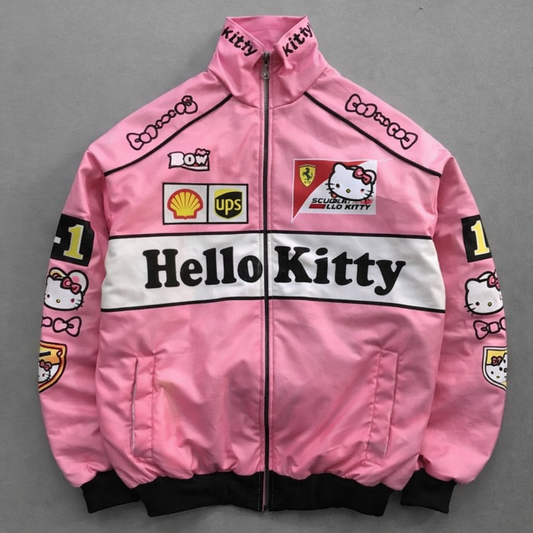 Özel Seri: Hello Kitty & Ferrari Temalı Nakışlı Bomber Ceket
